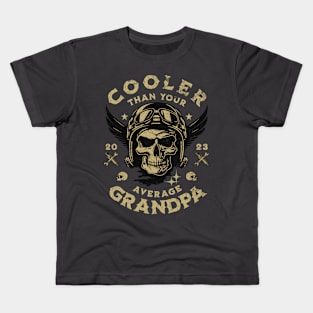 Cooler than the average Grandpa | Grandpa gift; cool grandpa; biker grandpa; motorbike; motorcycle; grandpa rides bikes; cool; skull; cool grandpa shirt Kids T-Shirt